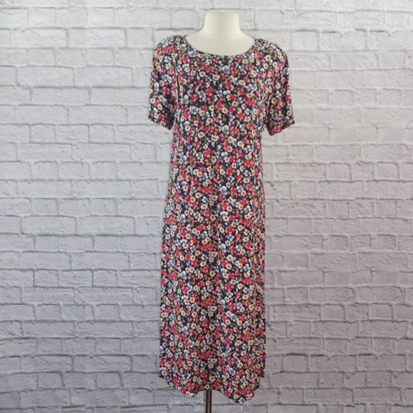 Vintage Dresses & Skirts - Vintage 90s Floral Midi Dress XL